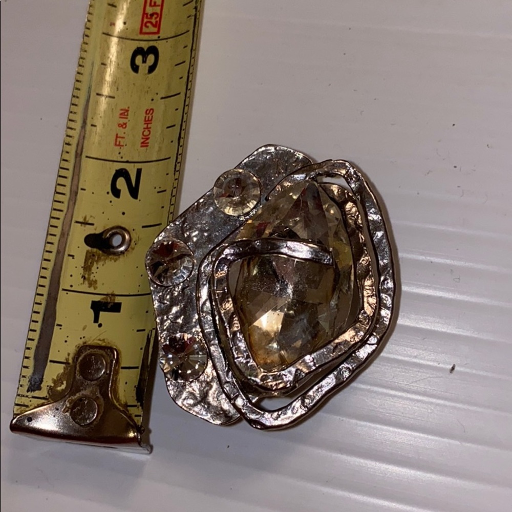 Silver loose diamond ring